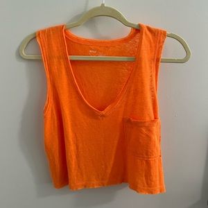 aerie orange cropped tank